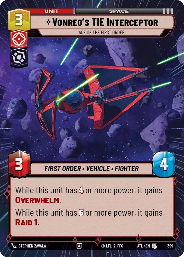 Image for Vonreg's TIE Interceptor - Ace of the First Order (Hyperspace) - Star Wars: Unlimited