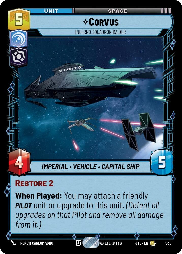 Image for Corvus - Inferno Squadron Raider (Foil) - Star Wars: Unlimited