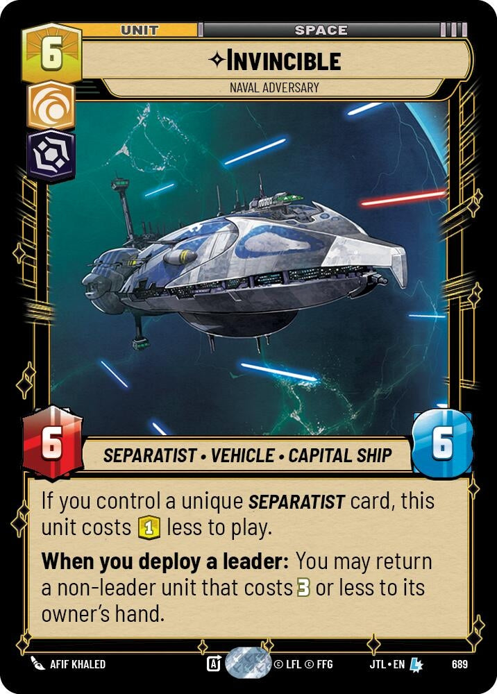 Image for Invincible - Naval Adversary (Foil) - Star Wars: Unlimited