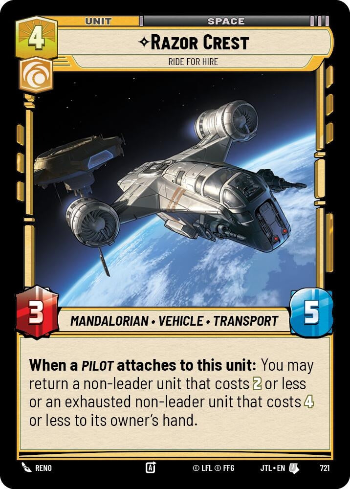 Image for Razor Crest - Ride For Hire (Foil) - Star Wars: Unlimited