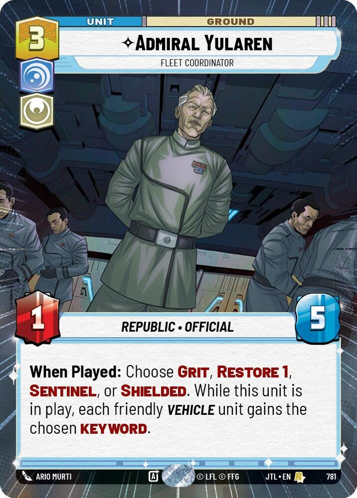 Image for Admiral Yularen - Fleet Coordinator (Hyperspace Foil) - Star Wars: Unlimited