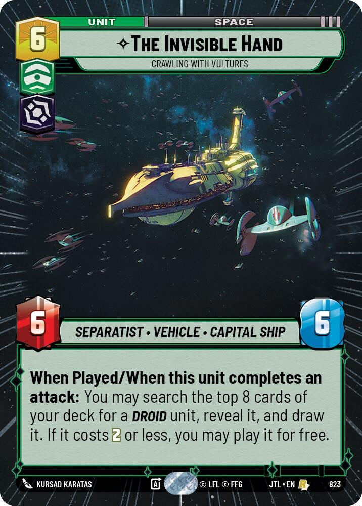 Image for The Invisible Hand - Crawling With Vultures (Hyperspace Foil) - Star Wars: Unlimited