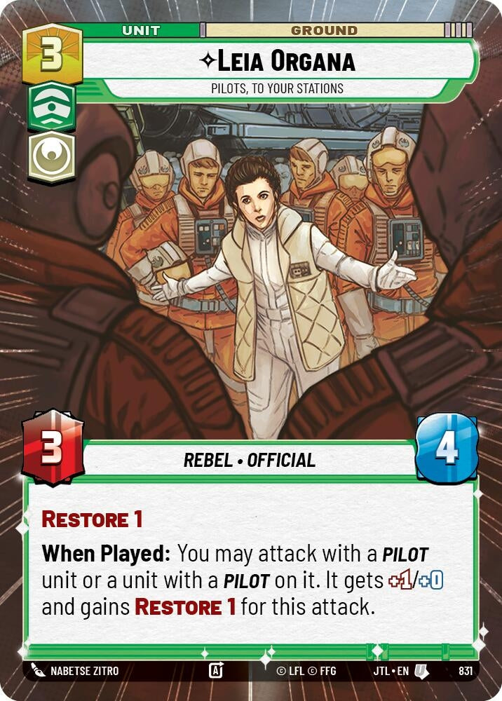 Image for Leia Organa - Pilots, To Your Stations (Hyperspace Foil) - Star Wars: Unlimited