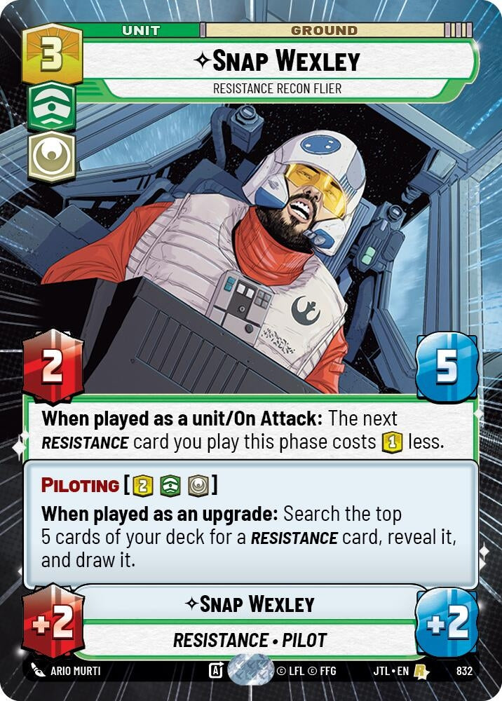 Image for Snap Wexley - Resistance Recon Flier (Hyperspace Foil) - Star Wars: Unlimited