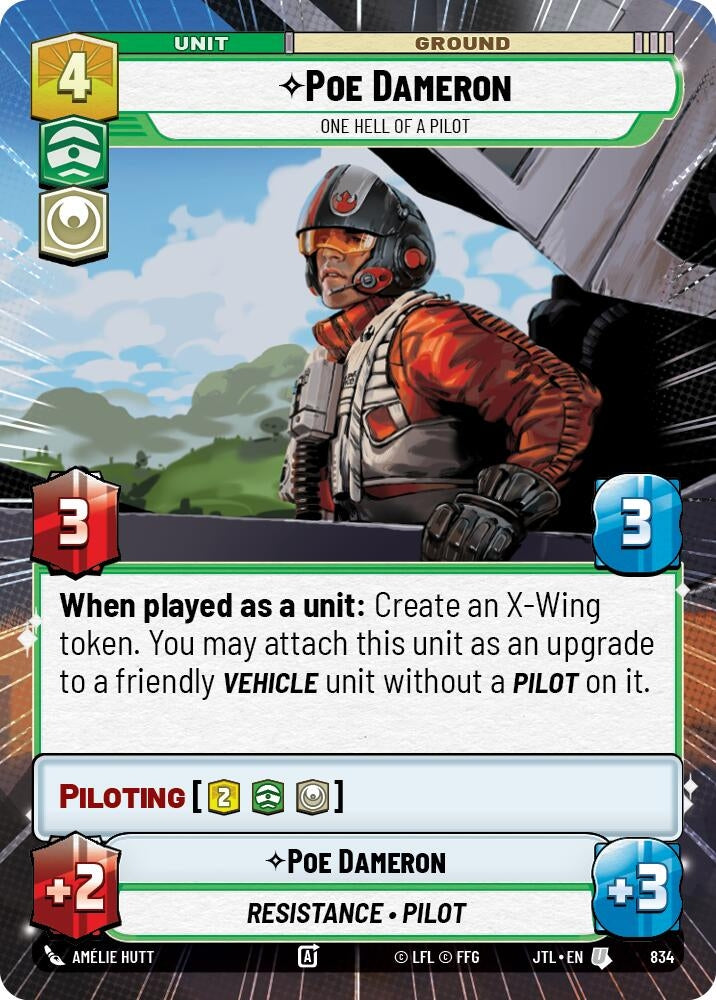 Image for Poe Dameron - One Hell of a Pilot (Hyperspace Foil) - Star Wars: Unlimited