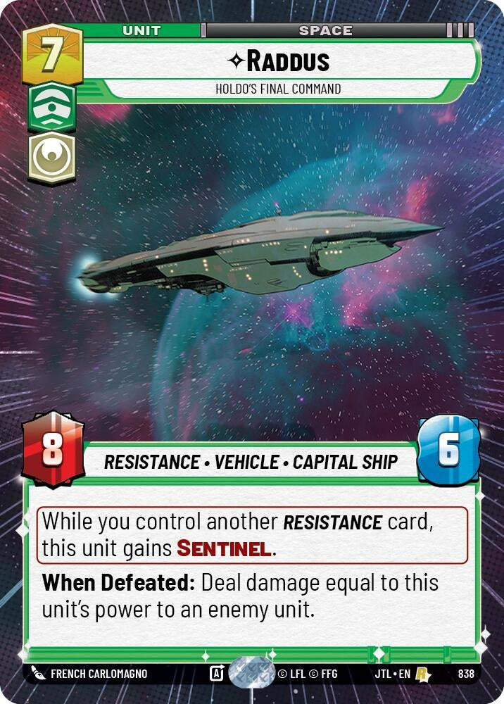 Image for Raddus - Holdo's Final Command (Hyperspace Foil) - Star Wars: Unlimited