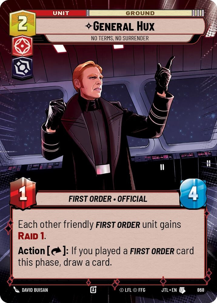 Image for General Hux - No Terms, No Surrender (Hyperspace Foil) - Star Wars: Unlimited