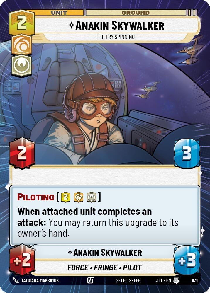 Image for Anakin Skywalker - I'll Try Spinning (Hyperspace Foil) - Star Wars: Unlimited