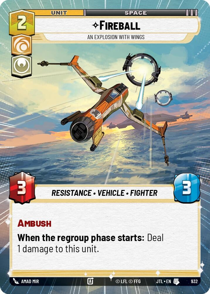 Image for Fireball - An Explosion With Wings (Hyperspace Foil) - Star Wars: Unlimited
