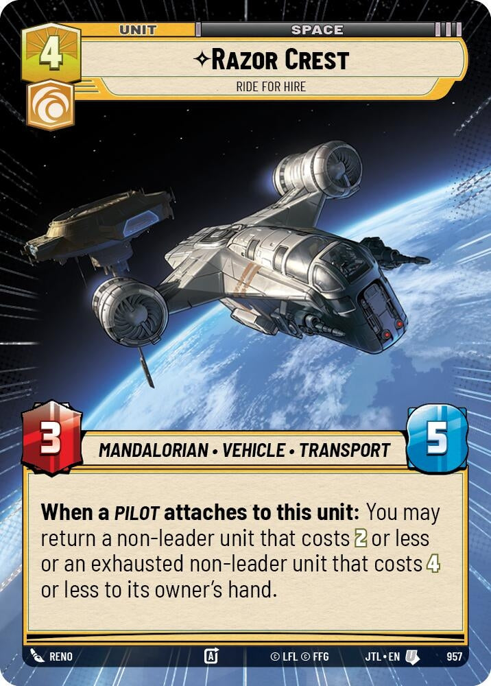Image for Razor Crest - Ride For Hire (Hyperspace Foil) - Star Wars: Unlimited