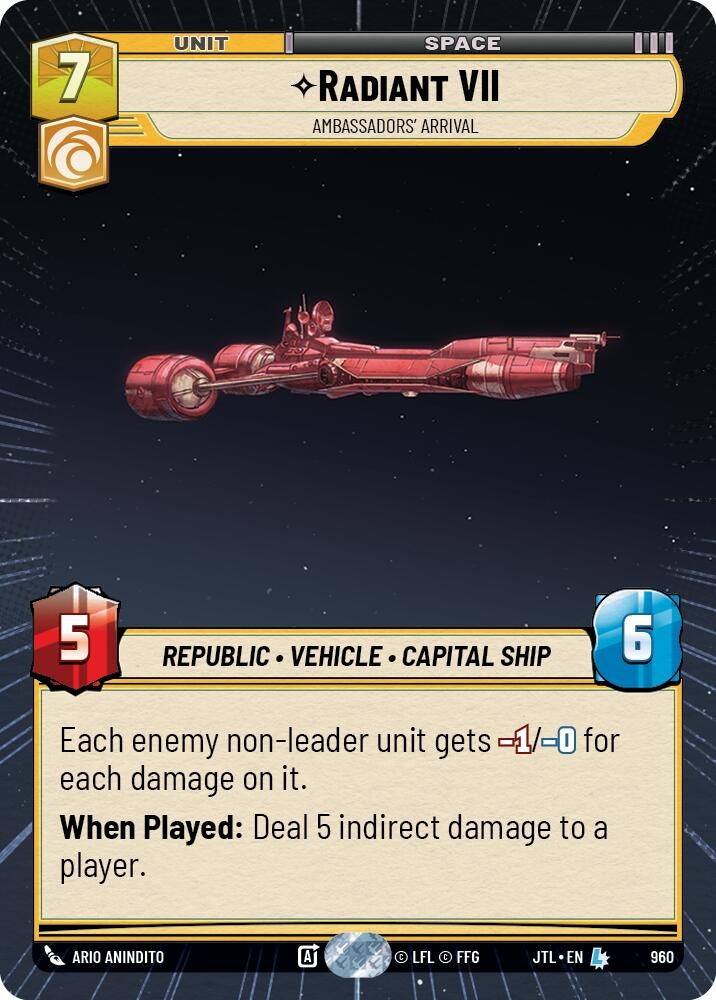Image for Radiant VII - Ambassadors' Arrival (Hyperspace Foil) - Star Wars: Unlimited