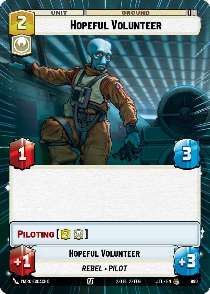 Image for Hopeful Volunteer (Hyperspace Foil) - Star Wars: Unlimited