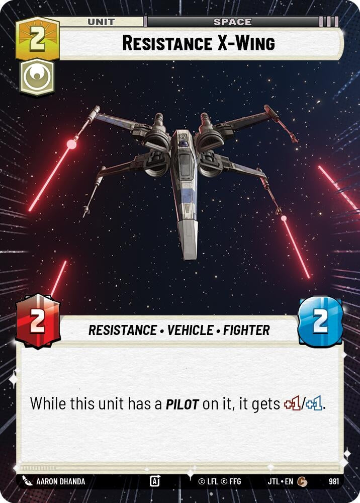 Image for Resistance X-Wing (Hyperspace Foil) - Star Wars: Unlimited