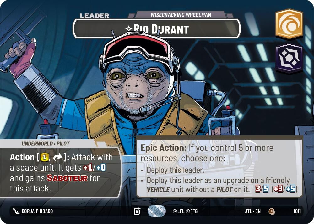 Image for Rio Durant - Wisecrack Wheelman (Showcase) - Star Wars: Unlimited