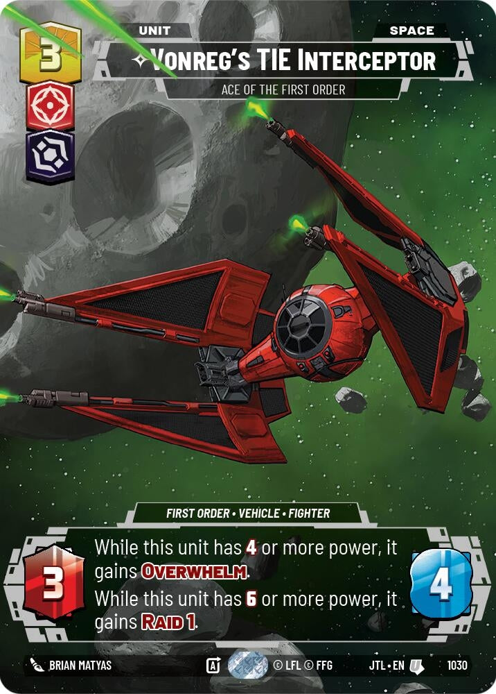 Image for Vonreg's TIE Interceptor - Ace of the First Order (Prestige) - Star Wars: Unlimited
