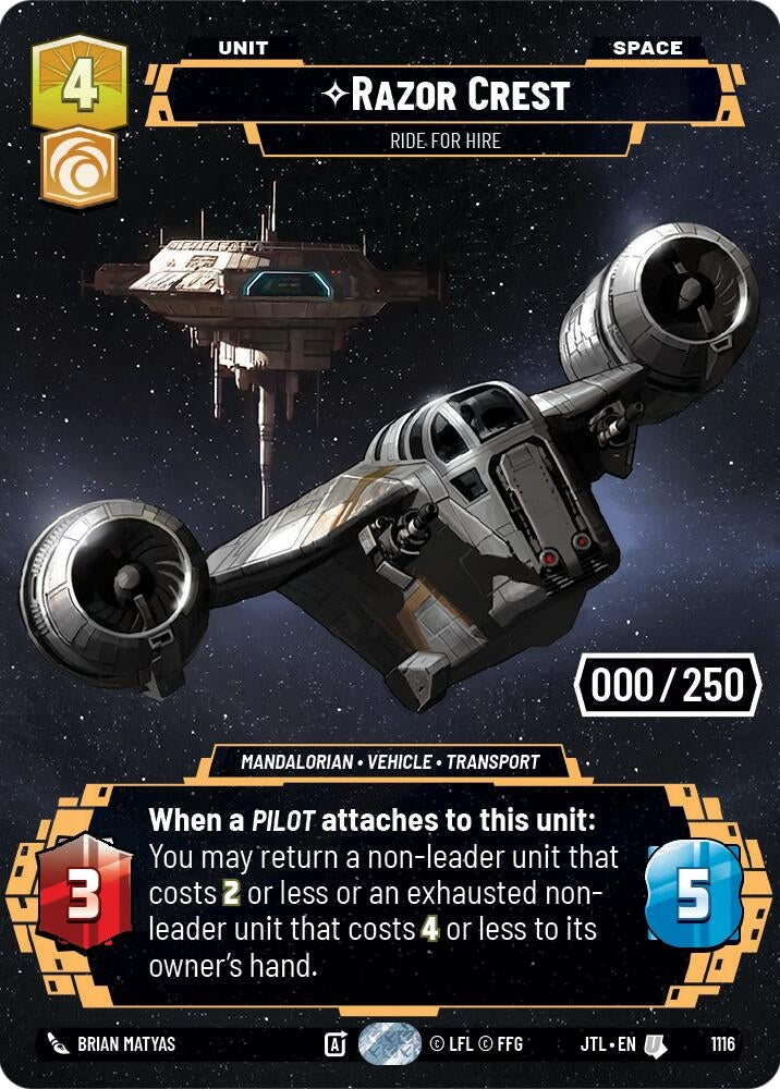 Image for Razor Crest - Ride For Hire (Serialized) - Star Wars: Unlimited