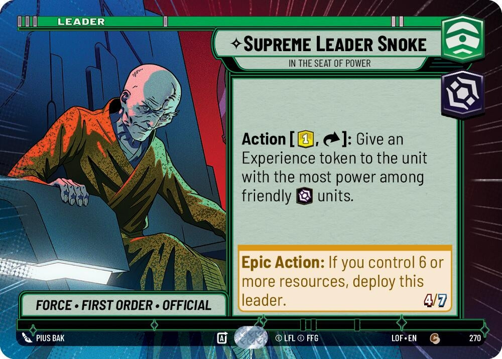 Image for Supreme Leader Snoke - In the Seat of Power (Hyperspace) - Star Wars: Unlimited