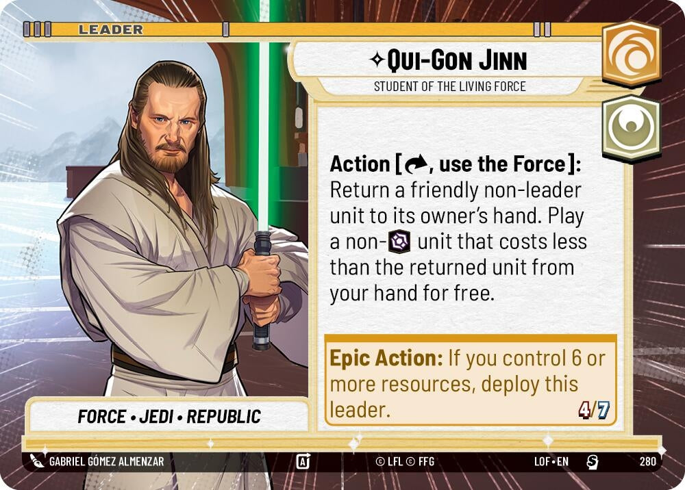 Image for Qui-Gon Jinn - Student of the Living Force (Hyperspace) - Star Wars: Unlimited