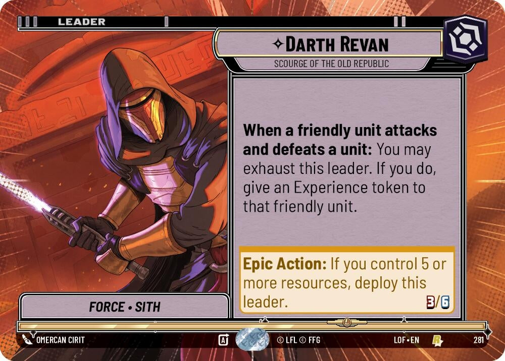 Image for Darth Revan - Scourge of the Old Republic (Hyperspace) - Star Wars: Unlimited