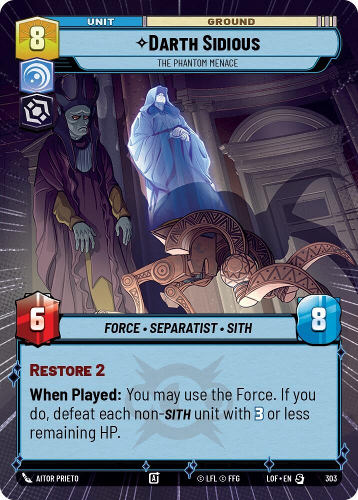 Image for Darth Sidious - The Phantom Menace (Hyperspace) - Star Wars: Unlimited