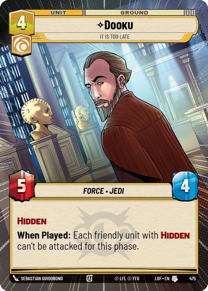 Image for Dooku - It Is Too Late (Hyperspace) - Star Wars: Unlimited