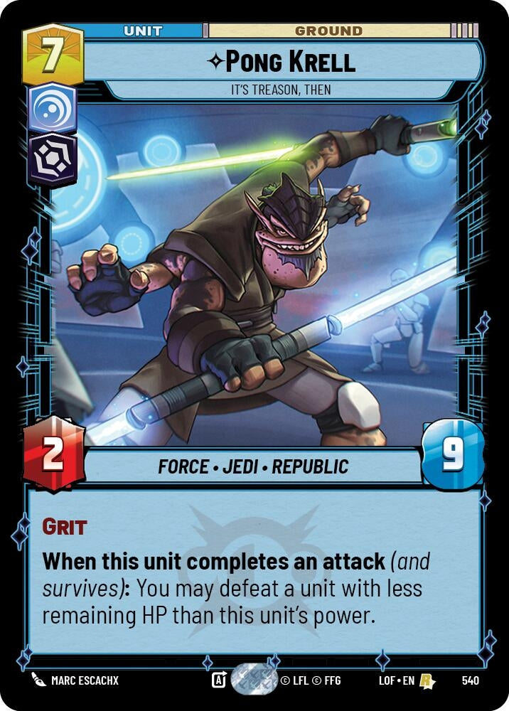 Image for Pong Krell - It's Treason, Then (Foil) - Star Wars: Unlimited