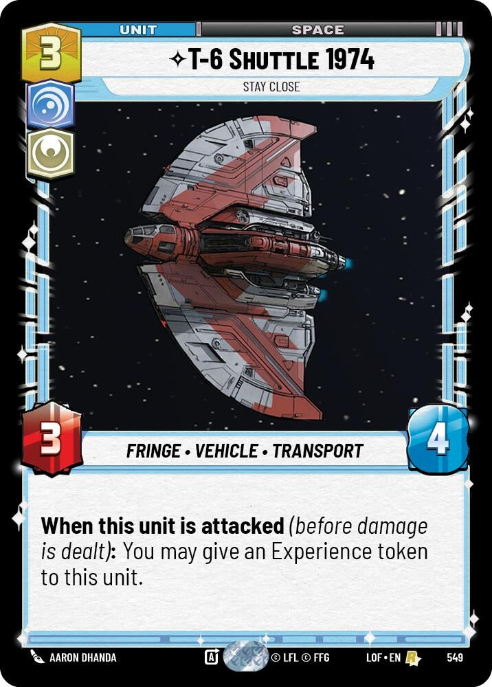 Image for T-6 Shuttle 1974 - Stay Close (Foil) - Star Wars: Unlimited