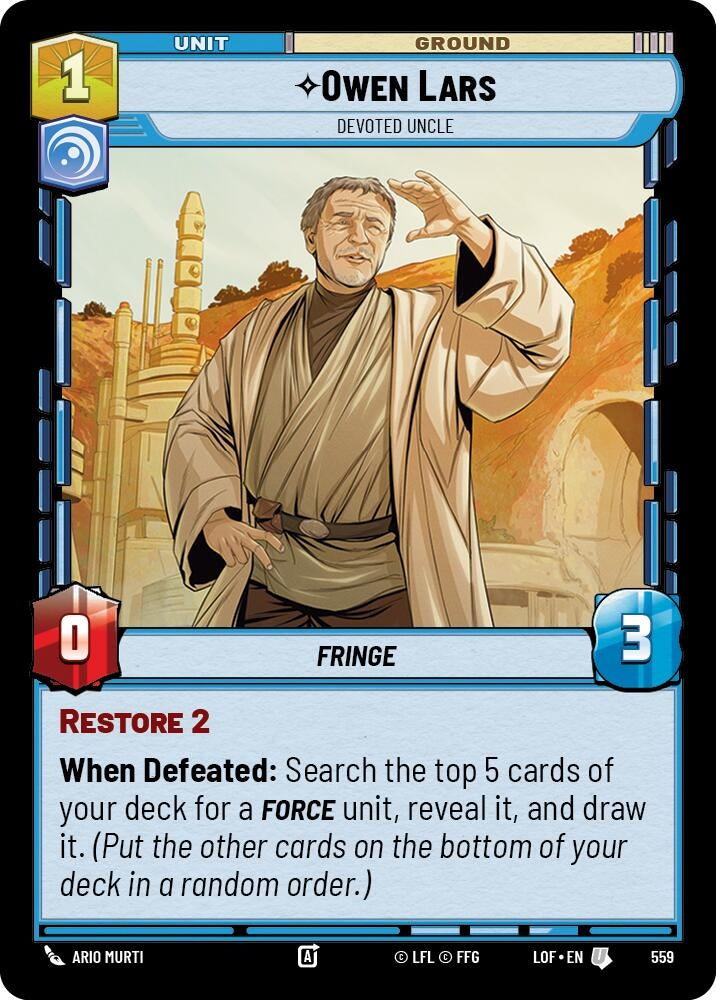 Image for Owen Lars - Devoted Uncle (Foil) - Star Wars: Unlimited