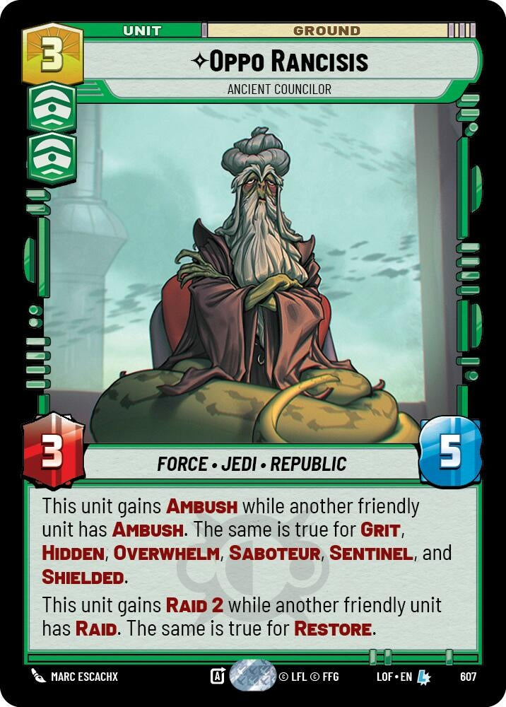 Image for Oppo Rancisis - Ancient Councilor (Foil) - Star Wars: Unlimited