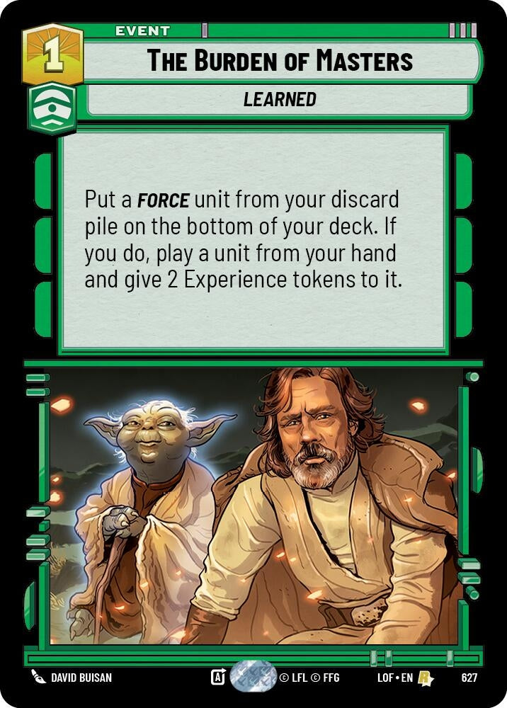 Image for The Burden of Masters (Foil) - Star Wars: Unlimited
