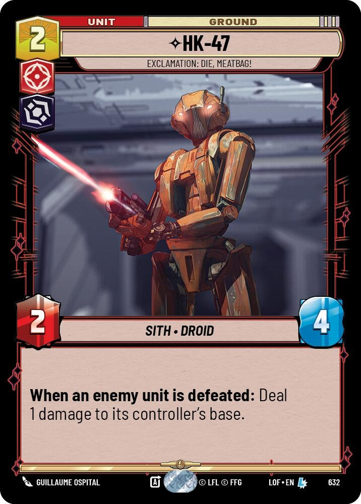 Image for HK-47 - Exclamation: Die, Meatbag! (Foil) - Star Wars: Unlimited