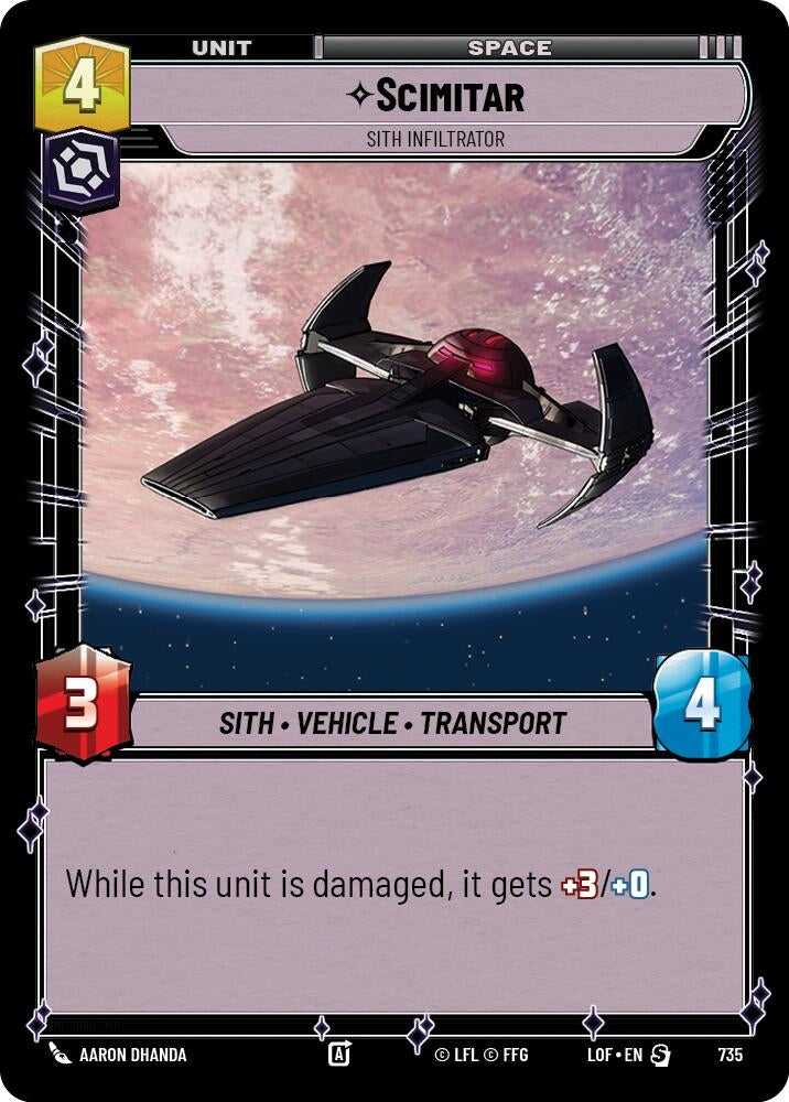 Image for Scimitar - Sith Infiltrator (Foil) - Star Wars: Unlimited