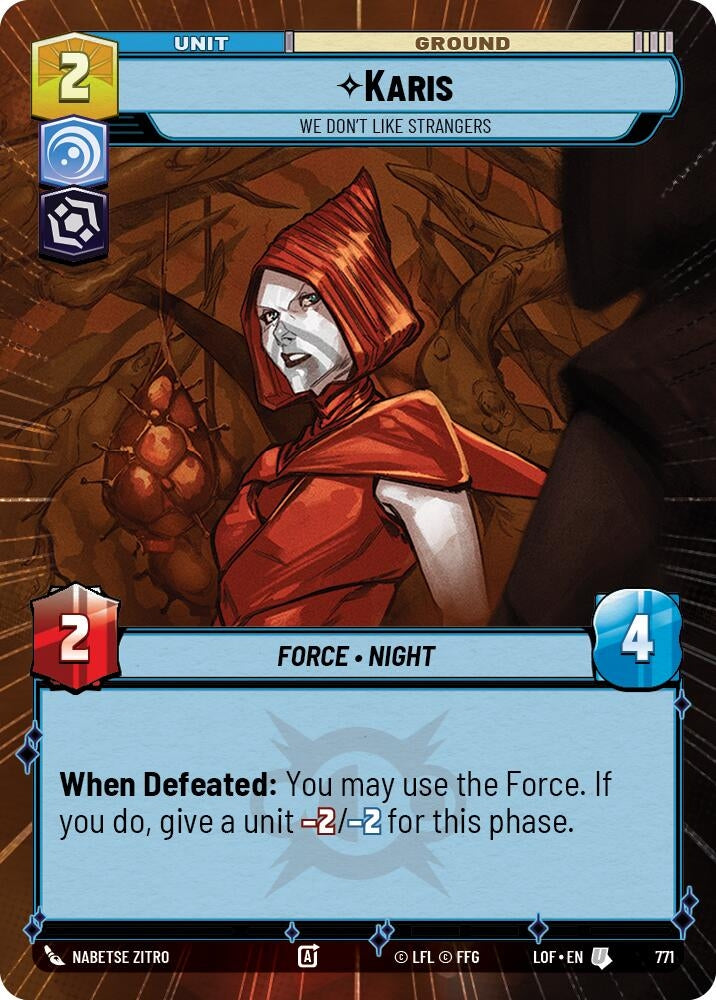 Image for Karis - We Don't Like Strangers (Hyperspace Foil) - Star Wars: Unlimited