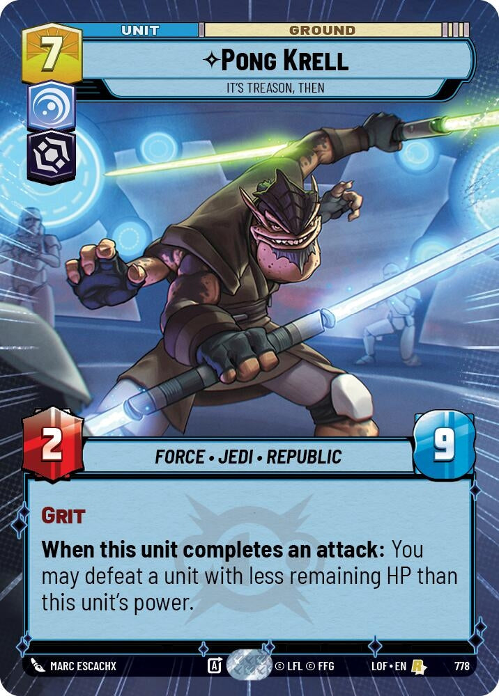 Image for Pong Krell - It's Treason, Then (Hyperspace Foil) - Star Wars: Unlimited