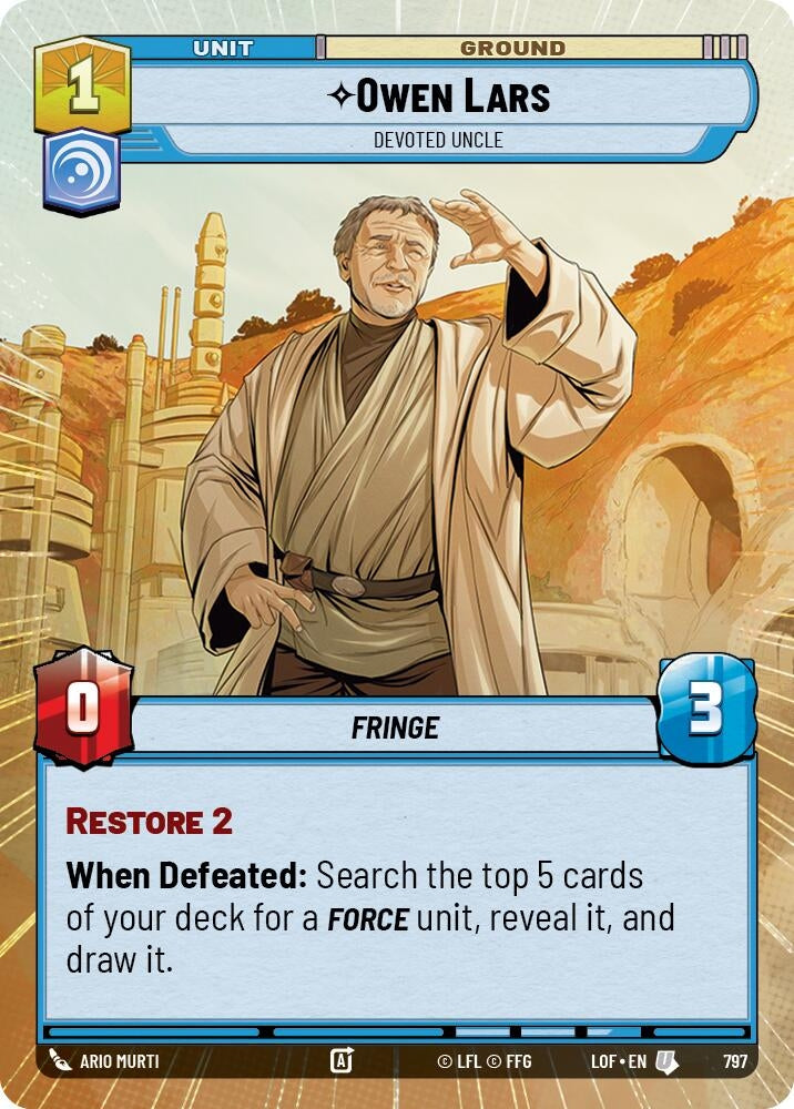 Image for Owen Lars - Devoted Uncle (Hyperspace Foil) - Star Wars: Unlimited