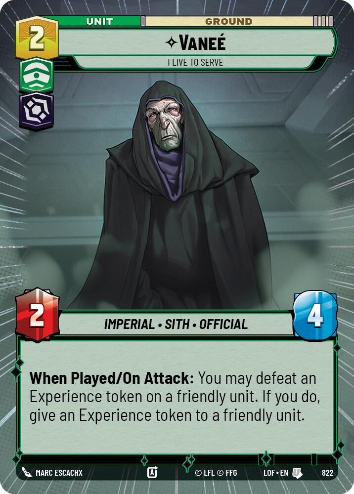 Image for Vanee - I Live to Serve (Hyperspace Foil) - Star Wars: Unlimited