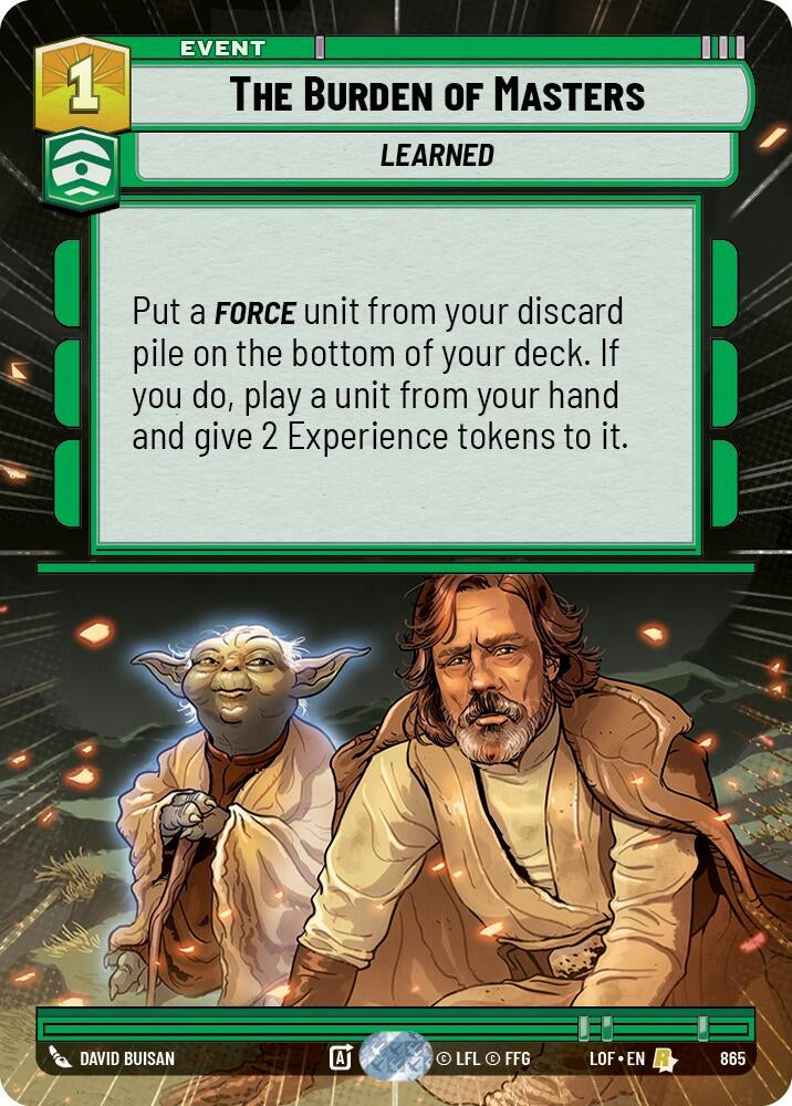 Image for The Burden of Masters (Hyperspace Foil) - Star Wars: Unlimited