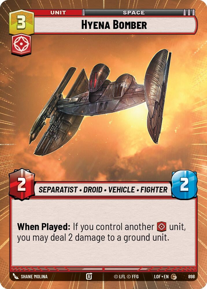 Image for Hyena Bomber (Hyperspace Foil) - Star Wars: Unlimited