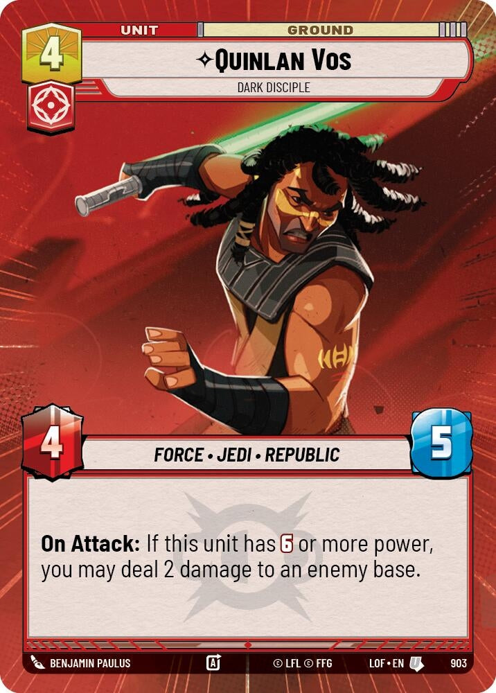 Image for Quinlan Vos - Dark Disciple (Hyperspace Foil) - Star Wars: Unlimited