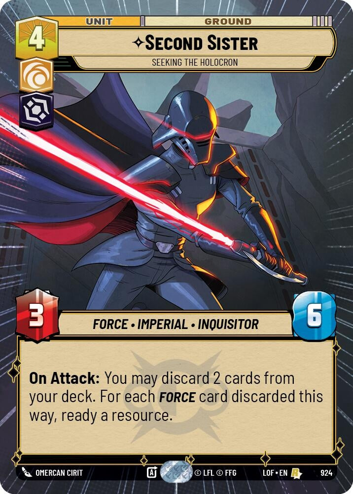 Image for Second Sister - Seeking the Holocron (Hyperspace Foil) - Star Wars: Unlimited
