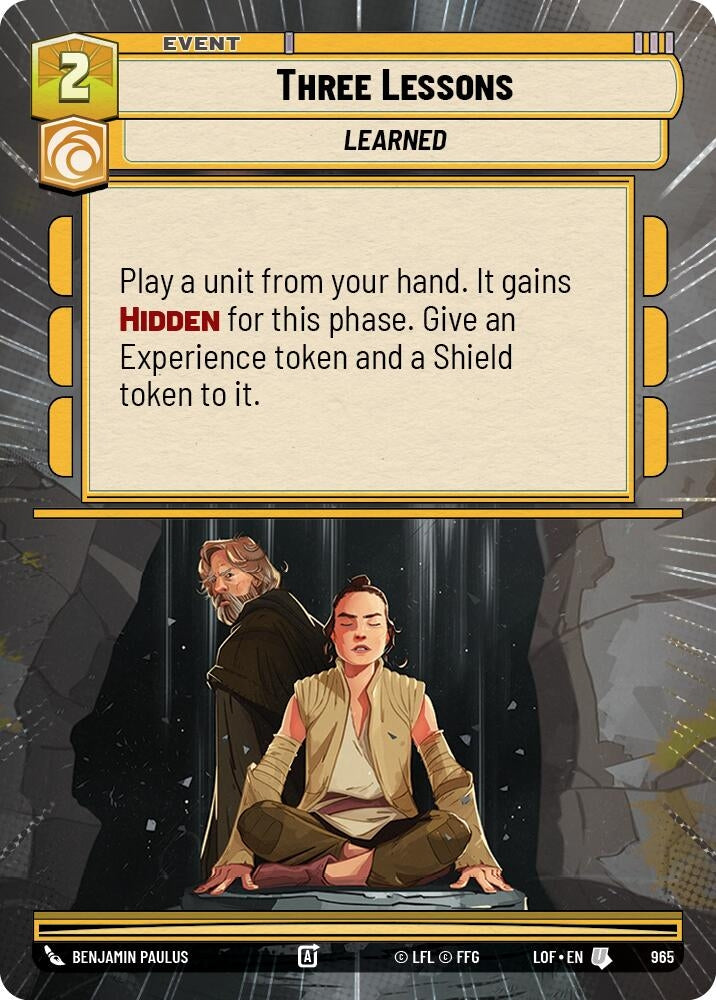 Image for Three Lessons (Hyperspace Foil) - Star Wars: Unlimited