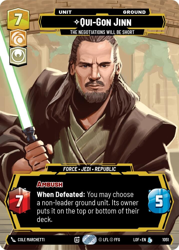 Image for Qui-Gon Jinn - The Negotiations Will Be Short (Prestige) - Star Wars: Unlimited