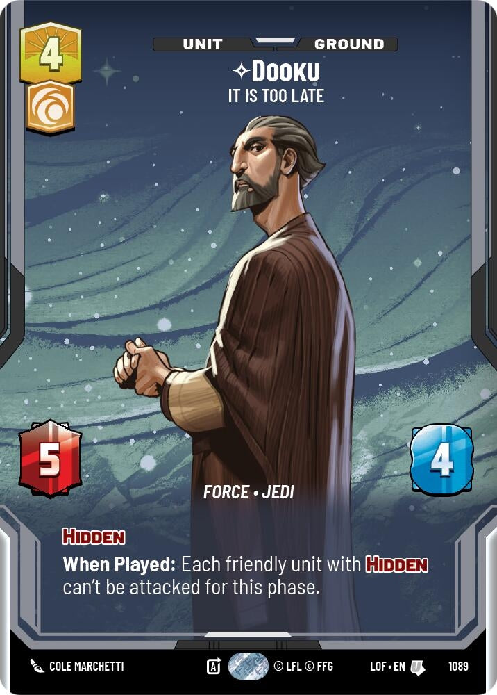 Image for Dooku - It Is Too Late (Prestige Foil) - Star Wars: Unlimited