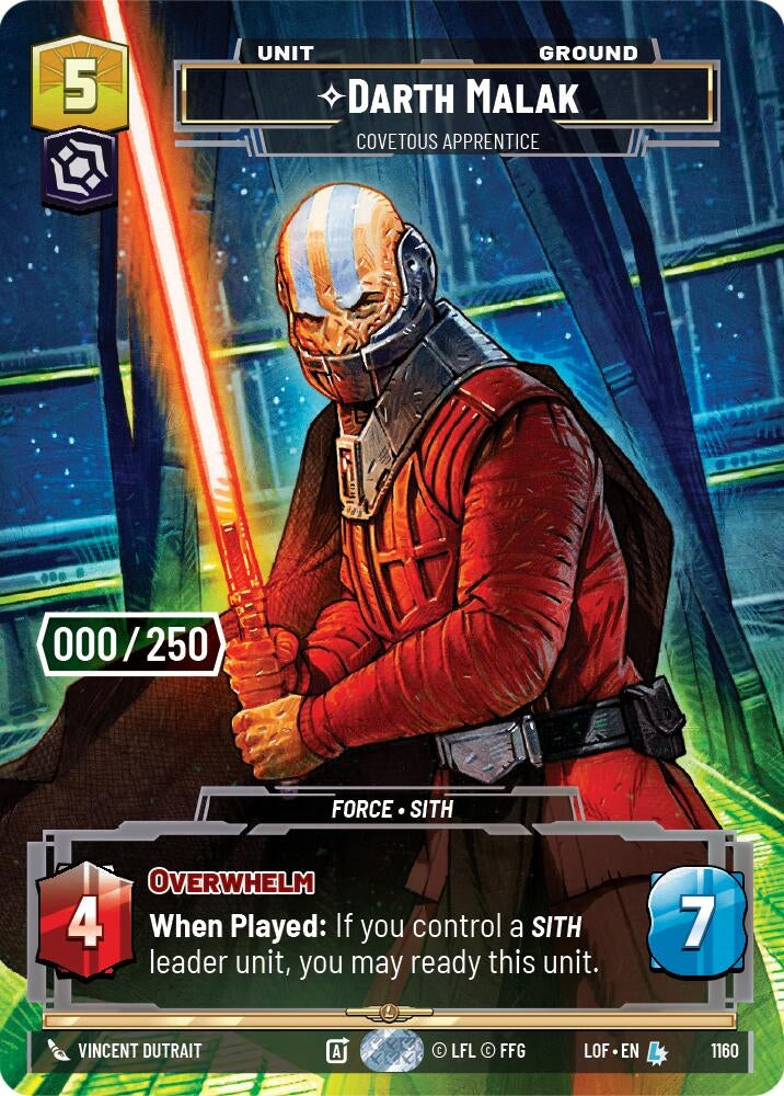 Image for Darth Malak - Covetous Apprentice (Serialized) - Star Wars: Unlimited