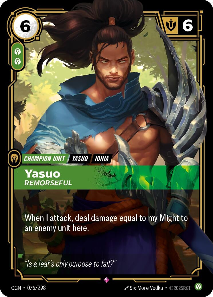 Image for Yasuo, Remorseful - Riftbound: League of Legends Trading Card Game