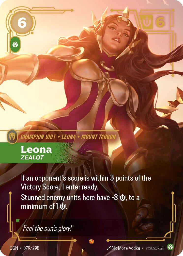 Image for Leona, Zealot - Riftbound: League of Legends Trading Card Game
