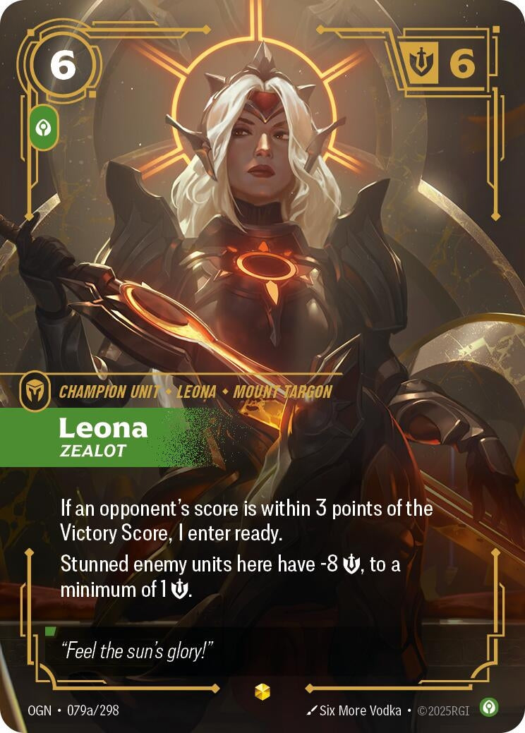 Image for Leona, Zealot (Alternate Art) - Riftbound: League of Legends Trading Card Game