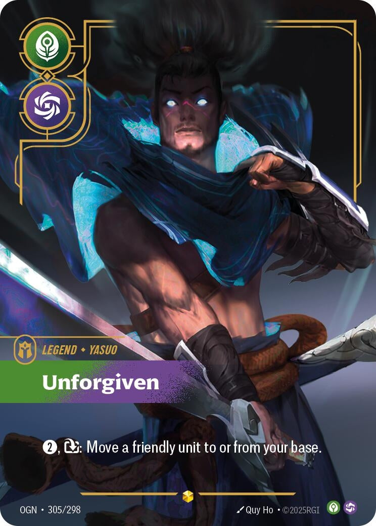 Image for Yasuo, Unforgiven (Overnumbered) - Riftbound: League of Legends Trading Card Game