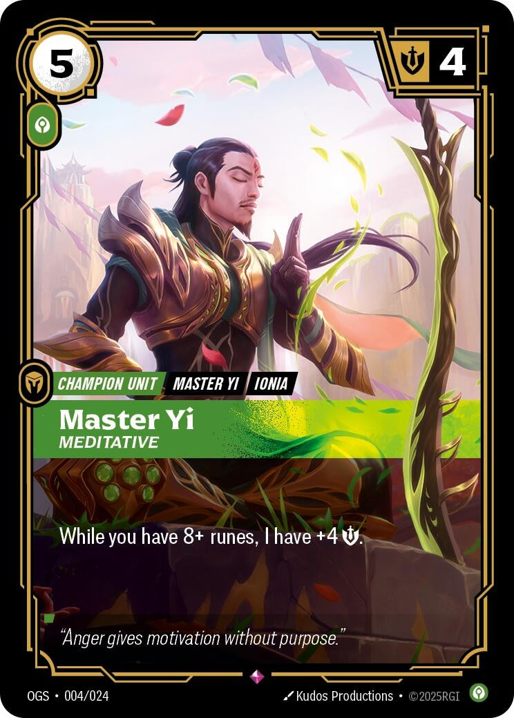 Image for Master Yi, Meditative - Riftbound: League of Legends Trading Card Game