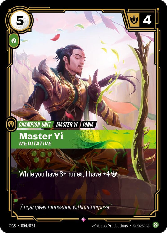 Image for Master Yi, Meditative - Riftbound: League of Legends Trading Card Game